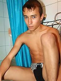Sexy boy wanks off in the shower